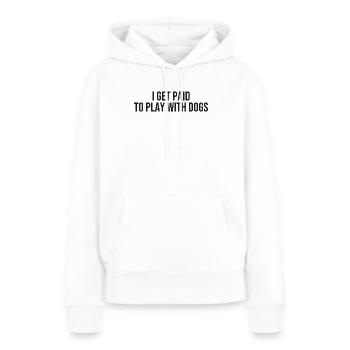 Humour de toiletteur canin - Sweat à capuche Premium bio Femme - blanc - Devant - Julia (174cm)
