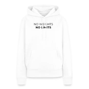 Pas de poids - Pas de limites - Calisthénie - Sweat à capuche Premium bio Femme - blanc - Devant - Julia (174cm)