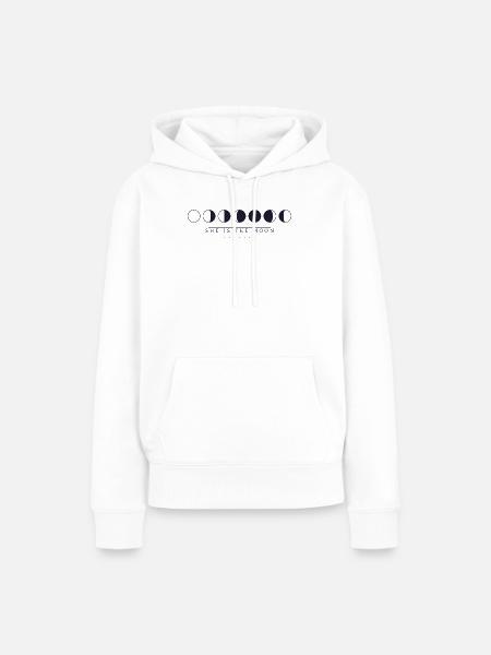 She is the moon - Frauen Premium Bio Hoodie - Weiß