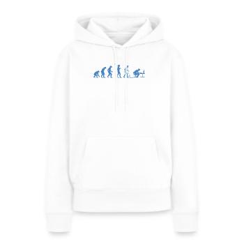 Evolution - Frauen Premium Bio Hoodie - Weiß - Vorne - Julia (174cm)