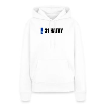 31 Hatay Kennzeichen | Türkisches Kennzeichen - Frauen Premium Bio Hoodie - Weiß - Vorne - Julia (174cm)