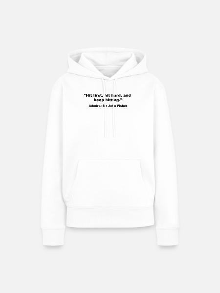 Schlag erster Schlag hart - Frauen Premium Bio Hoodie - Weiß