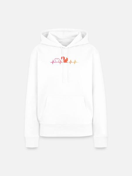 Eichhörnchen Herzschlag - Frauen Premium Bio Hoodie - Weiß