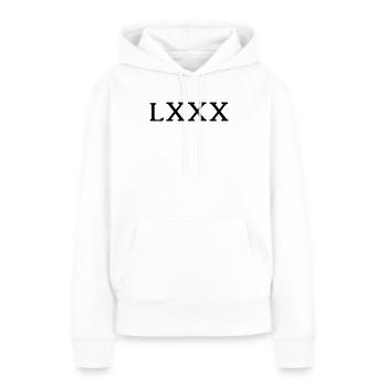 80 Jahre - römische Ziffern - Frauen Premium Bio Hoodie - Weiß - Vorne - Julia (174cm)