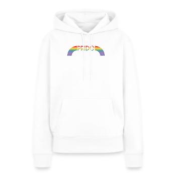 LGBT lgbtqi queer Pride Month arc-en-ciel - Sweat à capuche Premium bio Femme - blanc - Devant - Julia (174cm)
