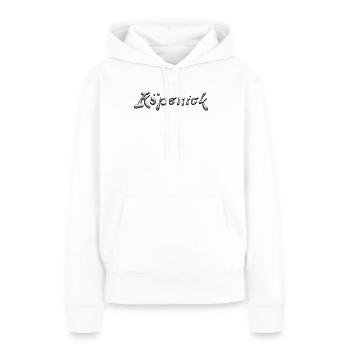 Typographie Köpenick Liquid Chrome - Sweat à capuche Premium bio Femme - blanc - Devant - Julia (174cm)