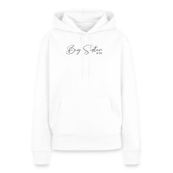 Big Sister est fondée en 2026 - Sweat à capuche Premium bio Femme - blanc - Devant - Julia (174cm)