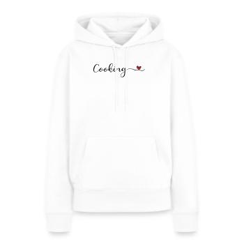 Cuire - Sweat à capuche Premium bio Femme - blanc - Devant - Julia (174cm)