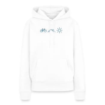 Soleil des montagnes cyclables - Sweat à capuche Premium bio Femme - blanc - Devant - Julia (174cm)