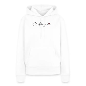 Mit Herz klettern - Frauen Premium Bio Hoodie - Weiß - Vorne - Julia (174cm)