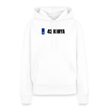 42 Konya Kennzeichen | Türkisches Kennzeichen - Frauen Premium Bio Hoodie - Weiß - Vorne - Julia (174cm)
