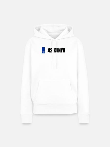 42 Konya Kennzeichen | Türkisches Kennzeichen - Frauen Premium Bio Hoodie - Weiß