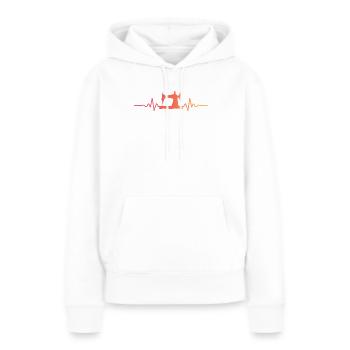 Nähmaschinen-Schneiderin von Sonnenuntergang - Frauen Premium Bio Hoodie - Weiß - Vorne - Julia (174cm)
