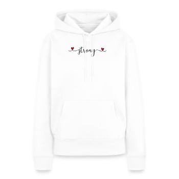 Stark - Frauen Premium Bio Hoodie - Weiß - Vorne - Julia (174cm)