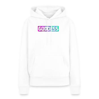 DÉESSE - Sweat à capuche Premium bio Femme - blanc - Devant - Julia (174cm)
