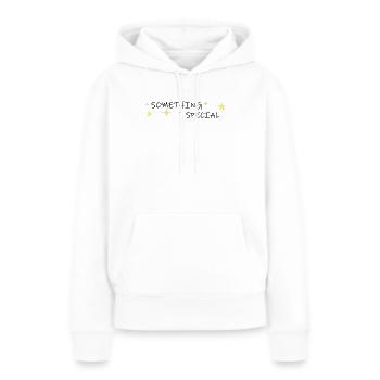 quelque chose de spécial - Sweat à capuche Premium bio Femme - blanc - Devant - Julia (174cm)