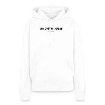 Anonymousse (ni vu ni connu) - Sweat à capuche Premium bio Femme - blanc - Devant - Julia (174cm)