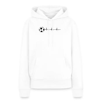 Soccer Soccer Soccer Soccer ECG Battement de cœur - Sweat à capuche Premium bio Femme - blanc - Devant - Julia (174cm)