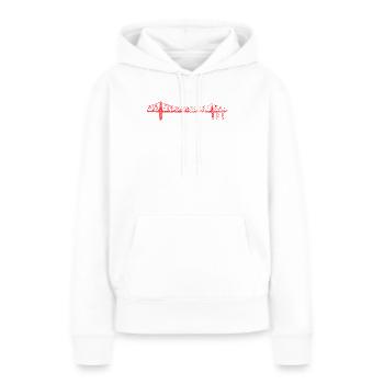 Rendsburger Hochbrücke Scribble Design – RD Skylin - Frauen Premium Bio Hoodie - Weiß - Vorne - Julia (174cm)