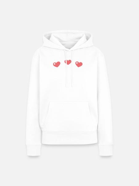 Pastellherzen mit einem schlanken Muster - Frauen Premium Bio Hoodie - Weiß