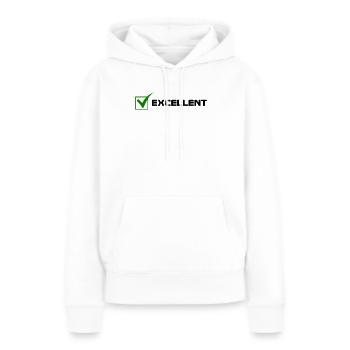 Excellente - Sweat à capuche Premium bio Femme - blanc - Devant - Julia (174cm)