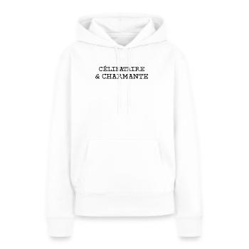 Célibataire et charmante - Sweat à capuche Premium bio Femme - blanc - Devant - Julia (174cm)