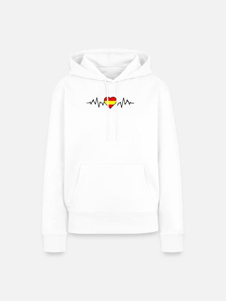 Spanien Herzschlag - Frauen Premium Bio Hoodie - Weiß