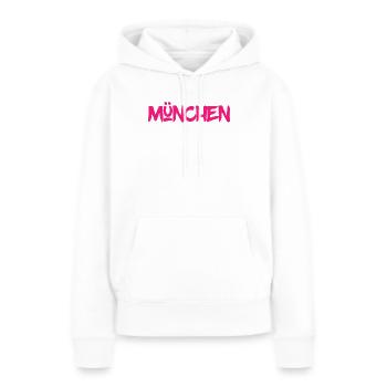 München - Bayern - Isar - Frauenkirche - Prater - Frauen Premium Bio Hoodie - Weiß - Vorne - Julia (174cm)