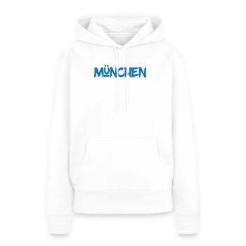 München - Bayern - Isar - Frauenkirche - Prater - Frauen Premium Bio Hoodie - Weiß - Vorne - Julia (174cm)