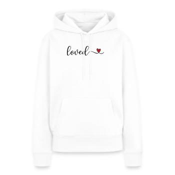aimé - Sweat à capuche Premium bio Femme - blanc - Devant - Julia (174cm)