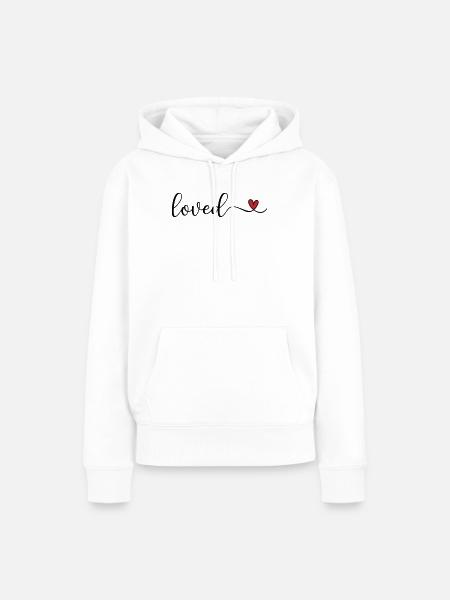 geliebt - Frauen Premium Bio Hoodie - Weiß