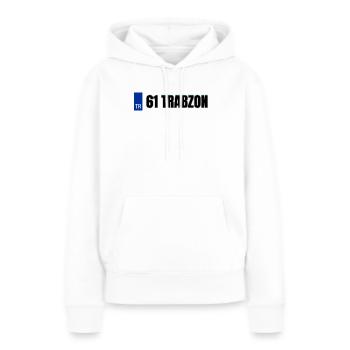 61 Trabzon Kennzeichen | Türkisches Kennzeichen - Frauen Premium Bio Hoodie - Weiß - Vorne - Julia (174cm)
