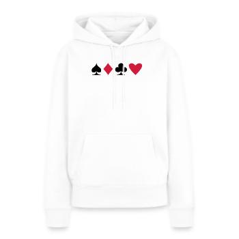 Poker Suit - Sweat à capuche Premium bio Femme - blanc - Devant - Julia (174cm)