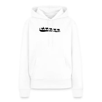 caravane - Sweat à capuche Premium bio Femme - blanc - Devant - Julia (174cm)