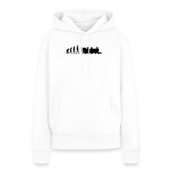 Eisenbahner / Eisenbahnen / Eisenbahn / Bahn - Frauen Premium Bio Hoodie - Weiß - Vorne - Julia (174cm)