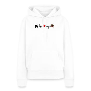 Cardio fréquence cardiaque chien et chat animaux de compagnie - Sweat à capuche Premium bio Femme - blanc - Devant - Julia (174cm)