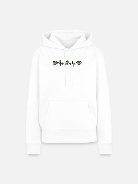 Homo Herzschlag Cardio - Frauen Premium Bio Hoodie - Weiß