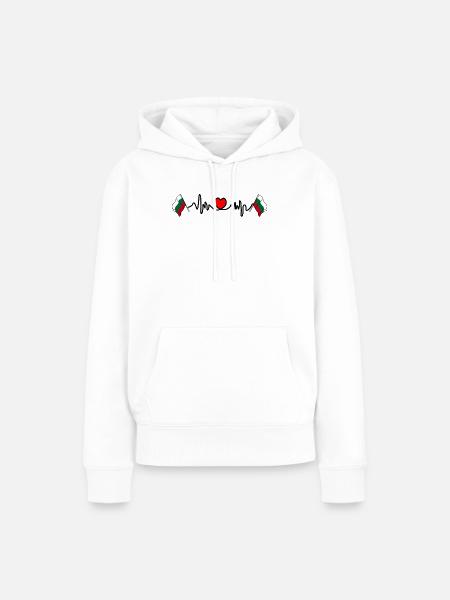 Herzfrequenz-Cardio für Bulgarien - Frauen Premium Bio Hoodie - Weiß