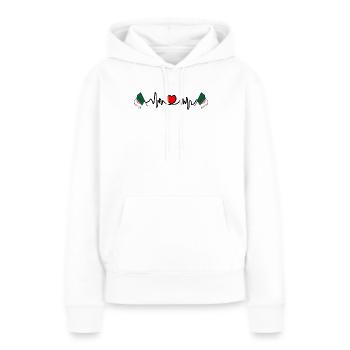 Cardio fréquence cardiaque pour l’Algérie - Sweat à capuche Premium bio Femme - blanc - Devant - Julia (174cm)