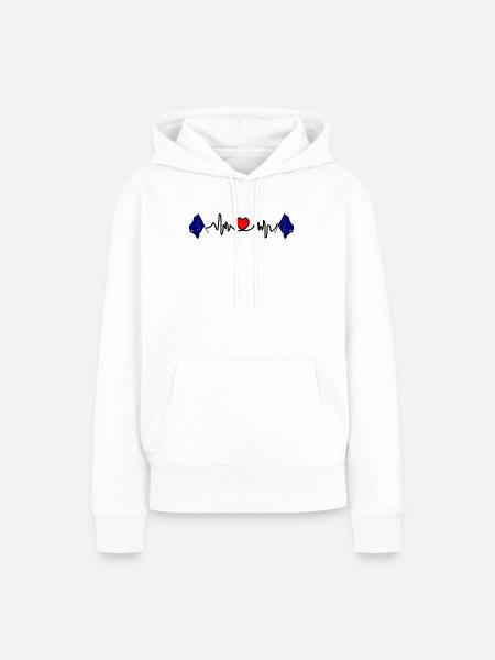 Herzfrequenz-Cardio für Alaska - Frauen Premium Bio Hoodie - Weiß