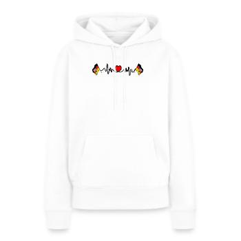 Cardio de fréquence cardiaque pour la Sarre - Sweat à capuche Premium bio Femme - blanc - Devant - Julia (174cm)