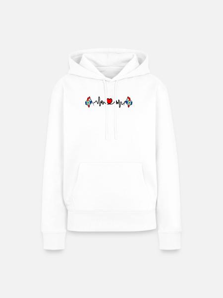 Herzfrequenz-Cardio für die Provinz Groningen - Frauen Premium Bio Hoodie - Weiß