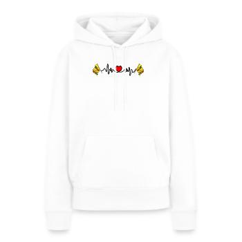 Cardio cardio pour le Hainaut Belgique - Sweat à capuche Premium bio Femme - blanc - Devant - Julia (174cm)