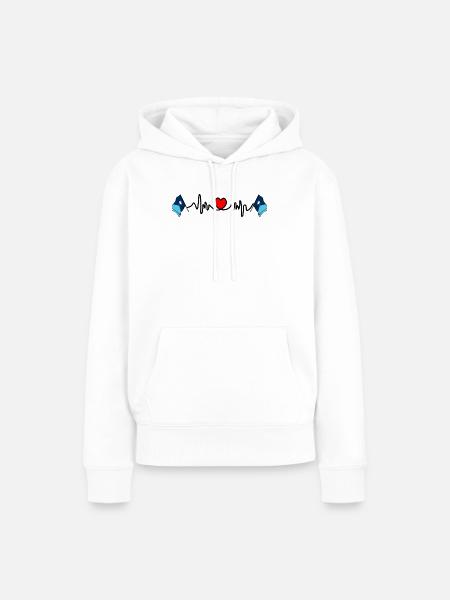 Herzfrequenz-Cardio für Minnesota - Frauen Premium Bio Hoodie - Weiß
