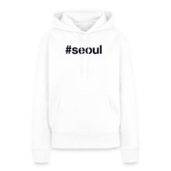 SEOUL Hashtag - Frauen Premium Bio Hoodie - Weiß - Vorne - Julia (174cm)