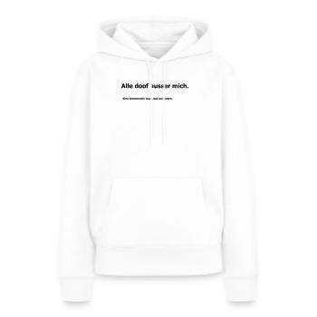 Démocratie - Sweat à capuche Premium bio Femme - blanc - Devant - Julia (174cm)
