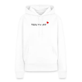 BONNE ANNEE. SAINT SYLVESTRE. MEILLEURS VOEUX - Sweat à capuche Premium bio Femme - blanc - Devant - Julia (174cm)