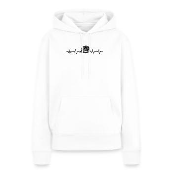 Swag Cappy ECG Battement de cœur - Sweat à capuche Premium bio Femme - blanc - Devant - Julia (174cm)