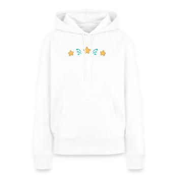 Éclats d'Étoiles Aqua - Sweat à capuche Premium bio Femme - blanc - Devant - Julia (174cm)