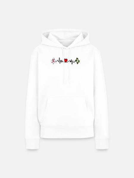 Nottinghamshire & England Herzschlag - Frauen Premium Bio Hoodie - Weiß